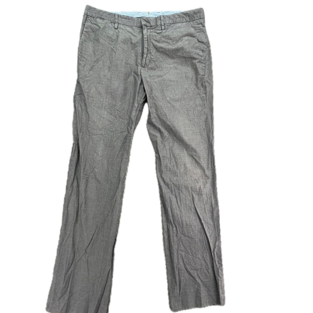 BONOBOS Mens Straight Fit Chinos Gray Cotton Dress Pants Size 34x34